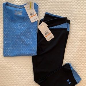 Under Armor two piece workout outfit, small